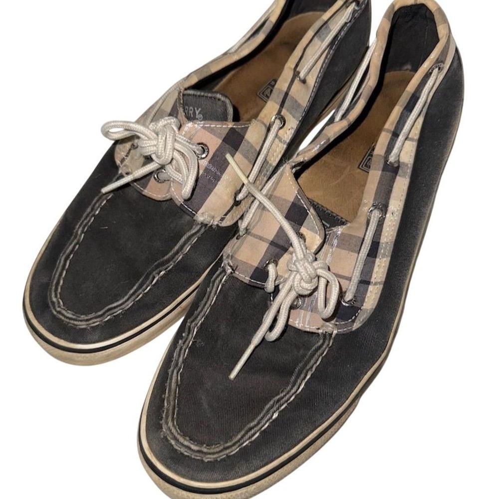 Vtg Sperry Women's Tartan‎ Plaid Loafer Boat Shoes Size 11M rare preppy print
